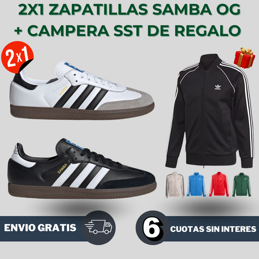 2X1 ZAPATILLAS ADIDAS SAMBA OG + CAMPERA SST DE REGALO